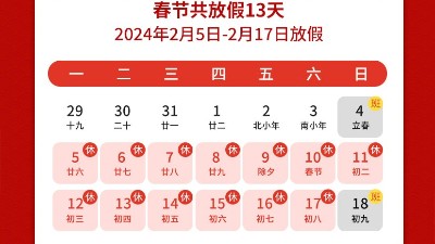 瑞龍呈祥，新年新禧丨靈科超聲波2024年春節(jié)<i style='color:red'>放假通知</i>